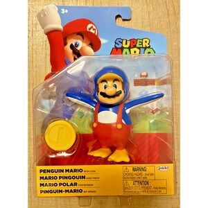 PENGUIN MARIO Super Mario Jakks Pacific 4" Figure With Coin‎